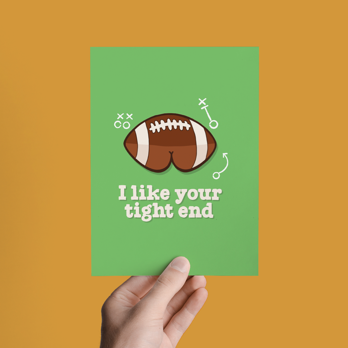 I Like Your Tight End Football Valentine's Day Greeting Card