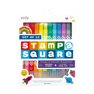 Stamp A Square - Double-Ended Markers - Set of 12