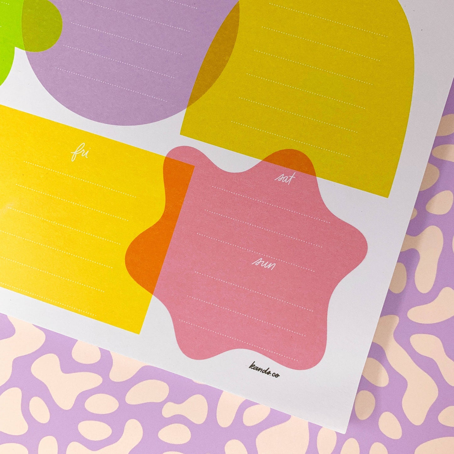 KANDS.CO - Fun With Shapes Weekly Notepad