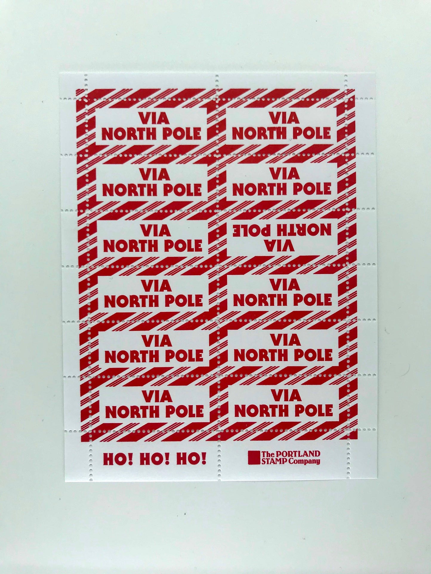 Via North Pole - Christmas Lick & Stick Stamps