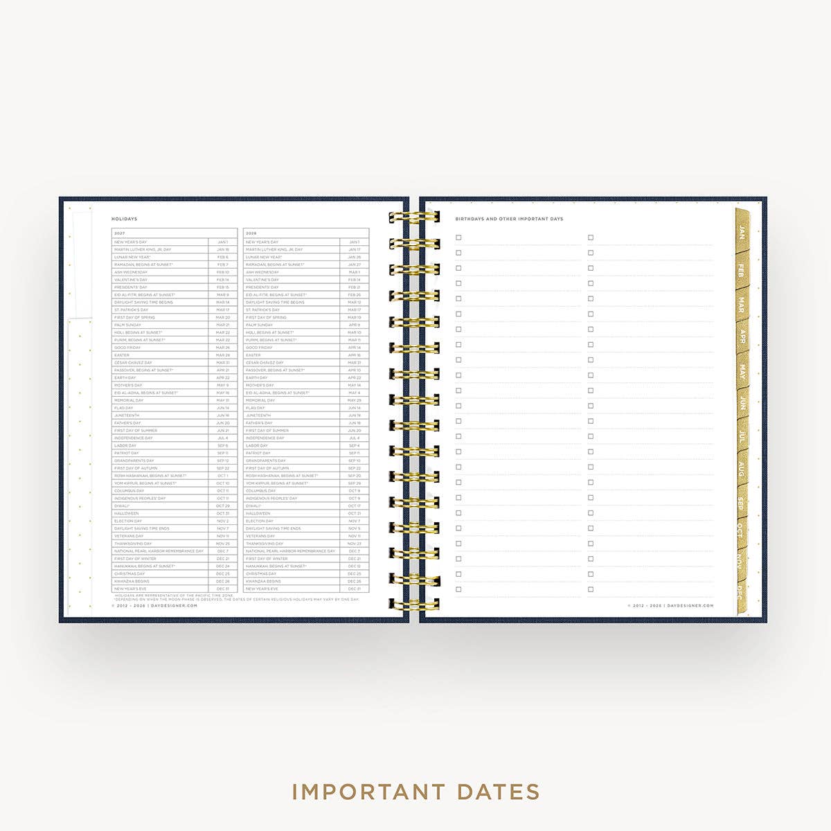 2027 Mini Daily Planner: Navy Bookcloth