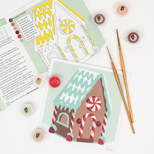 Elle Crée (She Creates) - Gingerbread House MINI Paint-by-Number Kit