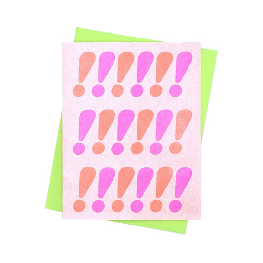 Next Chapter Studio - Exclamations Card - Neon Risograph Greeting Card