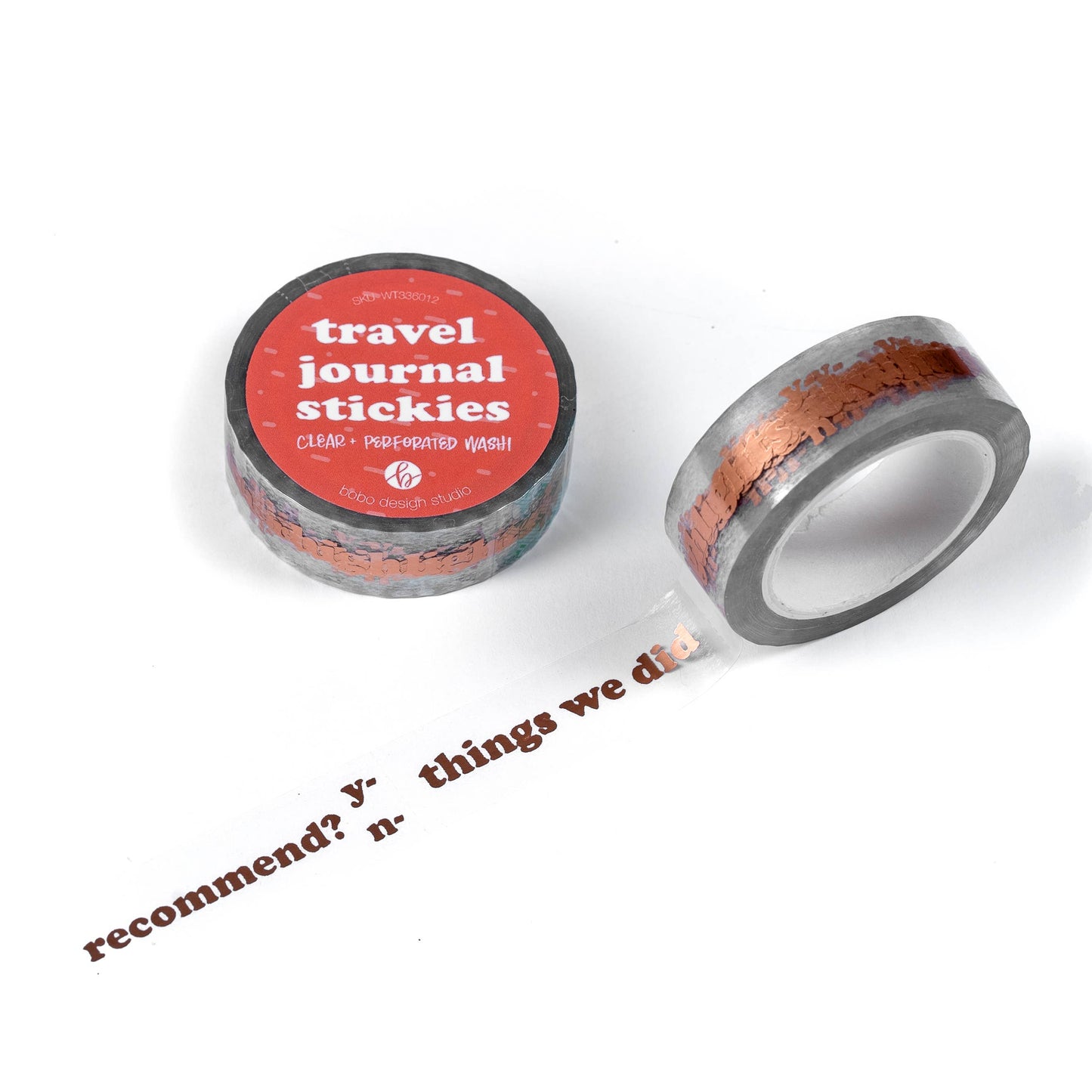 Bobo Design Studio - Travel Journal Stickies - Clear Washi Tape - Perforated