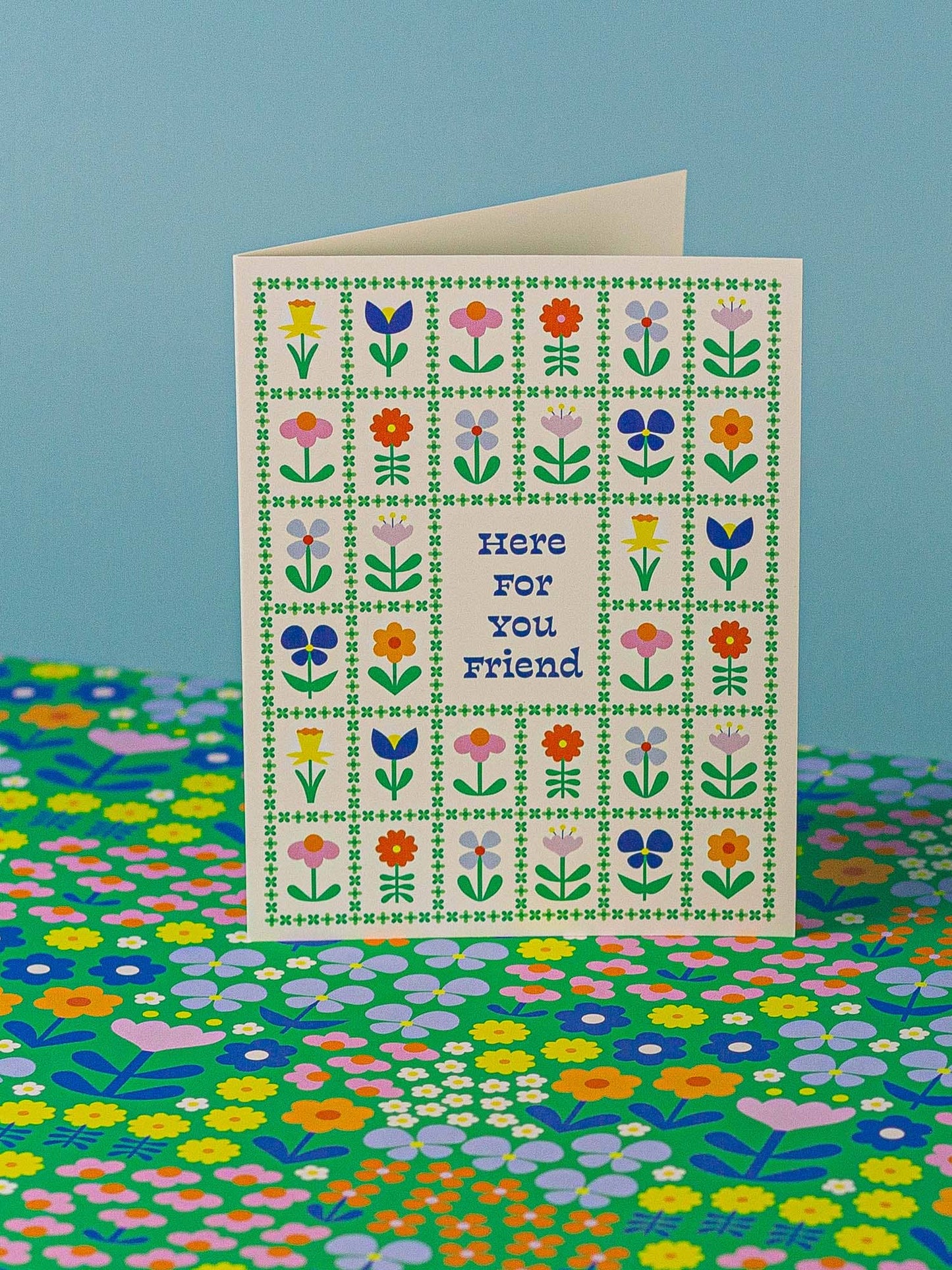 Flower Friends Forever Here For You - Encouragement Card