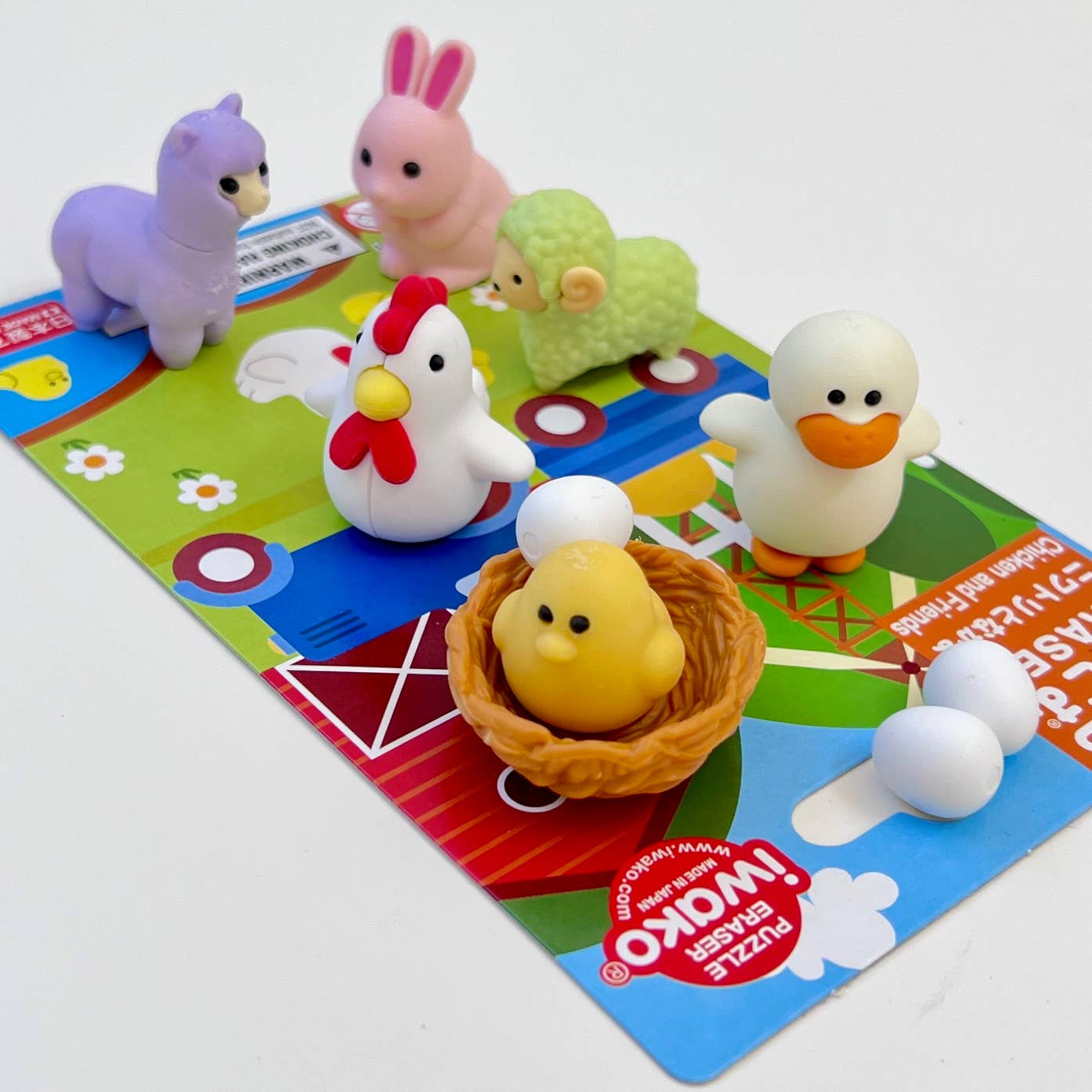 Chicken & Friends Eraser Set