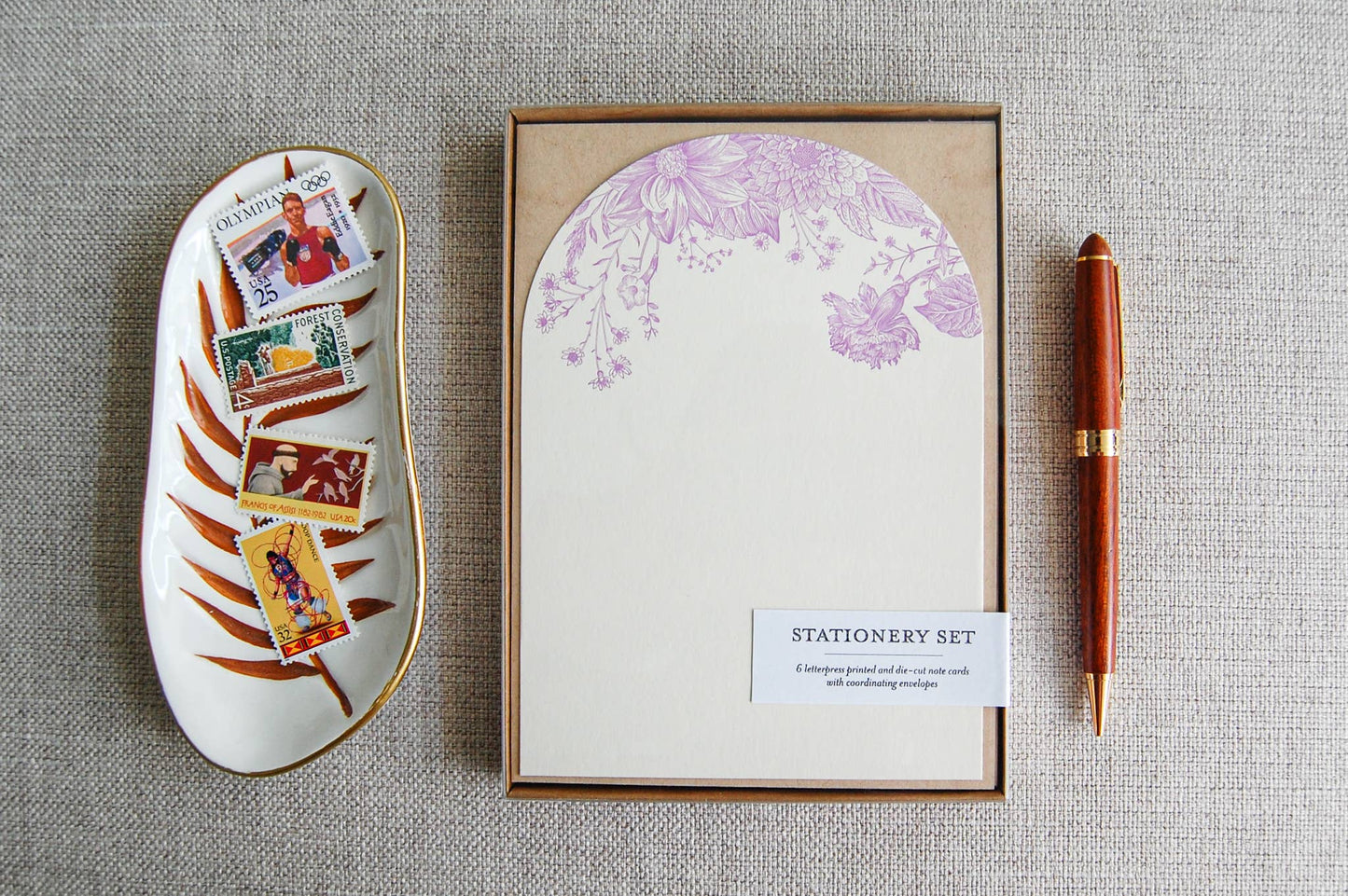 Purple Garden - Stationery Set of 6