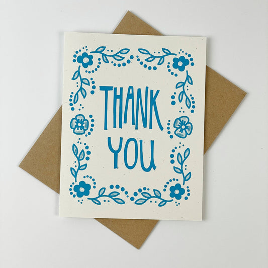 Kendra Lee Miller Art - Thank You Folk Delft Art Greeting Card