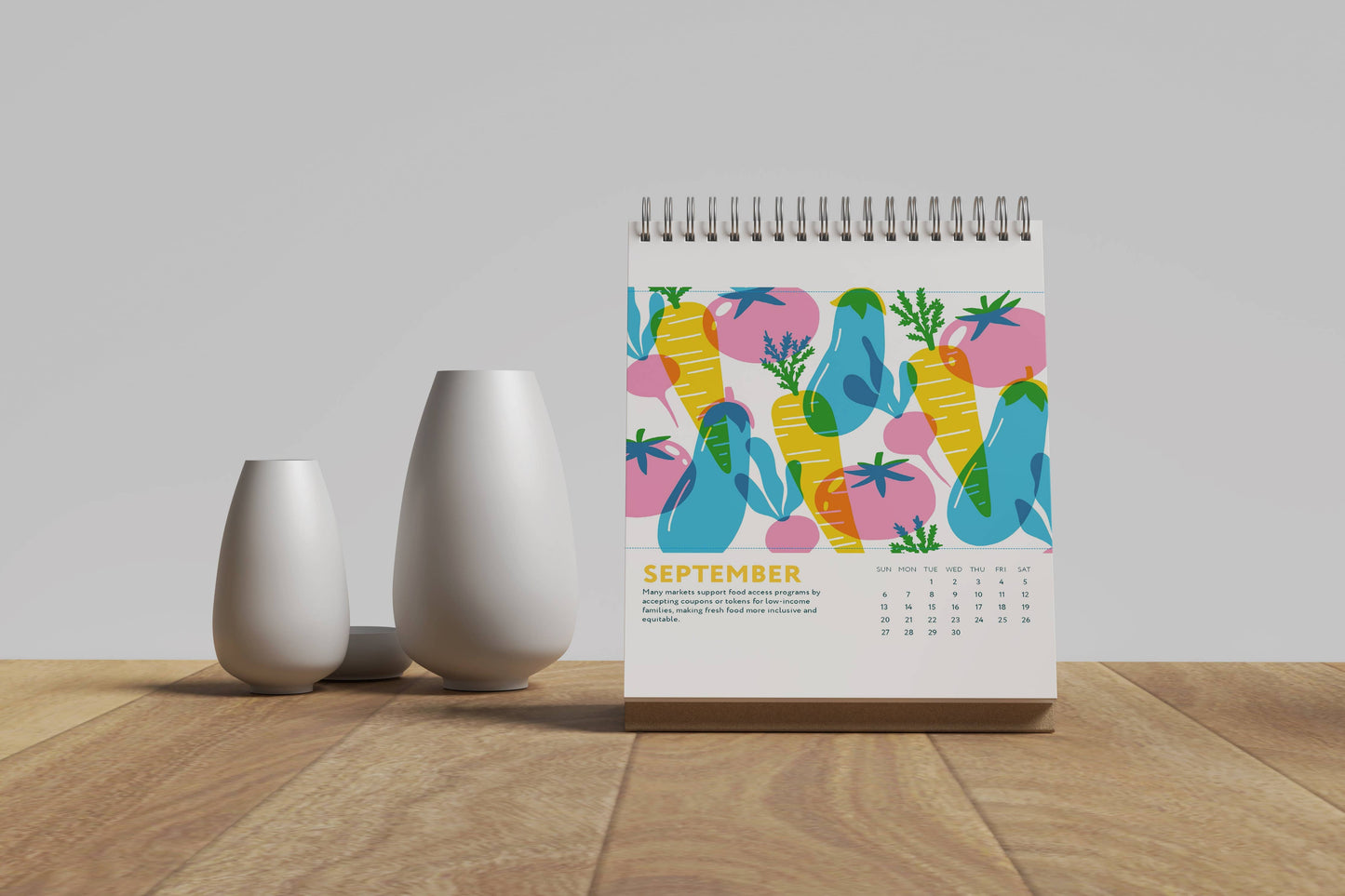 Porchlight Press Letterpress - 2026 Desk Calendar - Market Days