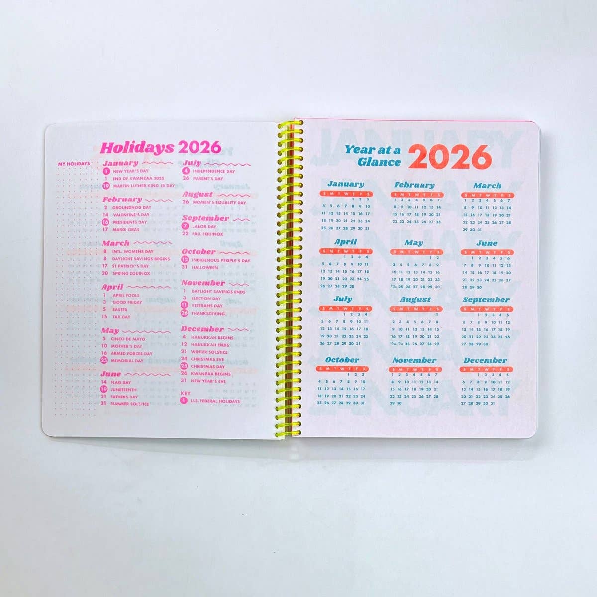 2027 Dated Planner - Riso Printed, 200+ Pages, Spiral Bound: Iridescent Balloons