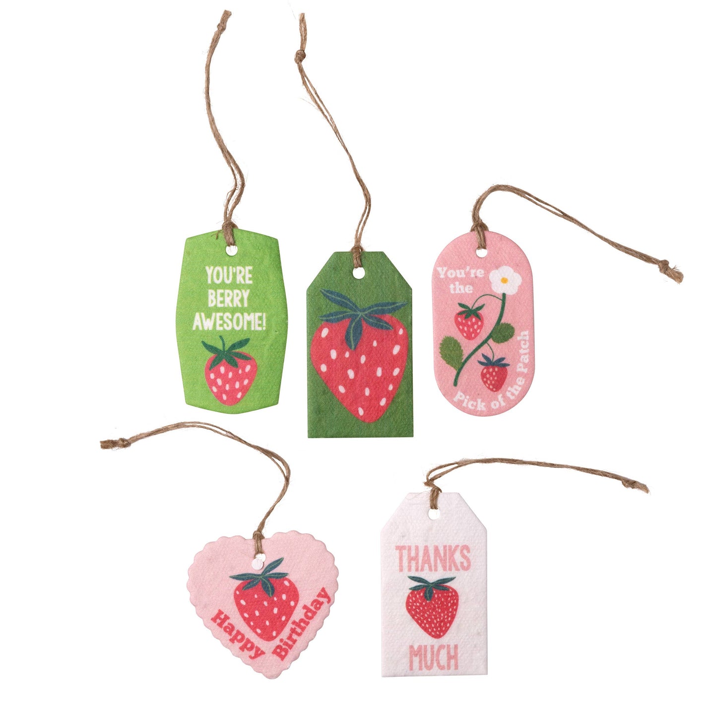 Plantable Seed Gift Tags - Strawberries, Set of 5