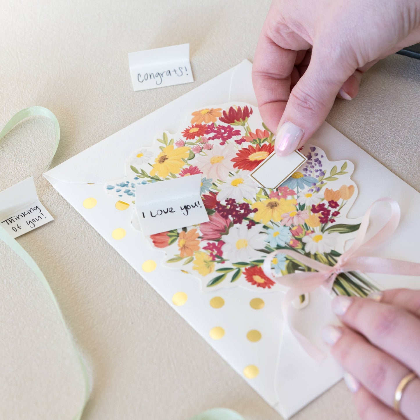 A Flower Bouquet Die Cut Versatile Greeting Card