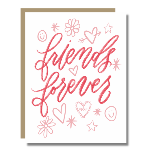 Friends Forever Card - Friendship Girlfriends BFF Valentine