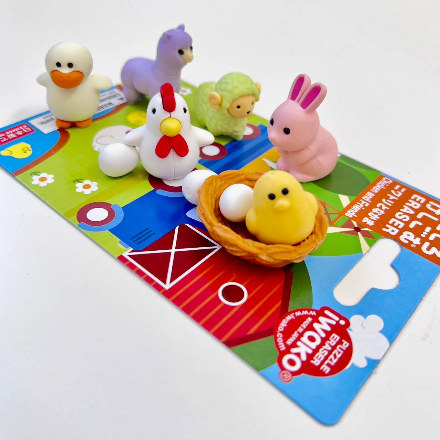 Chicken & Friends Eraser Set