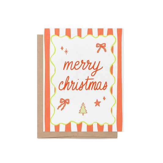 MangoIllustrated - Merry Christmas Stripes holiday card