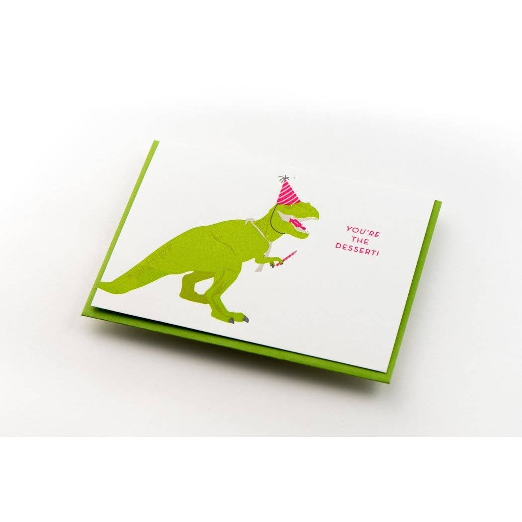 Porchlight Press Letterpress - Birthday Dino Dessert Card