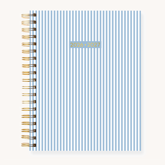 Blue Stripes - 7x9 Weekly Academic Planner - 2026-2027