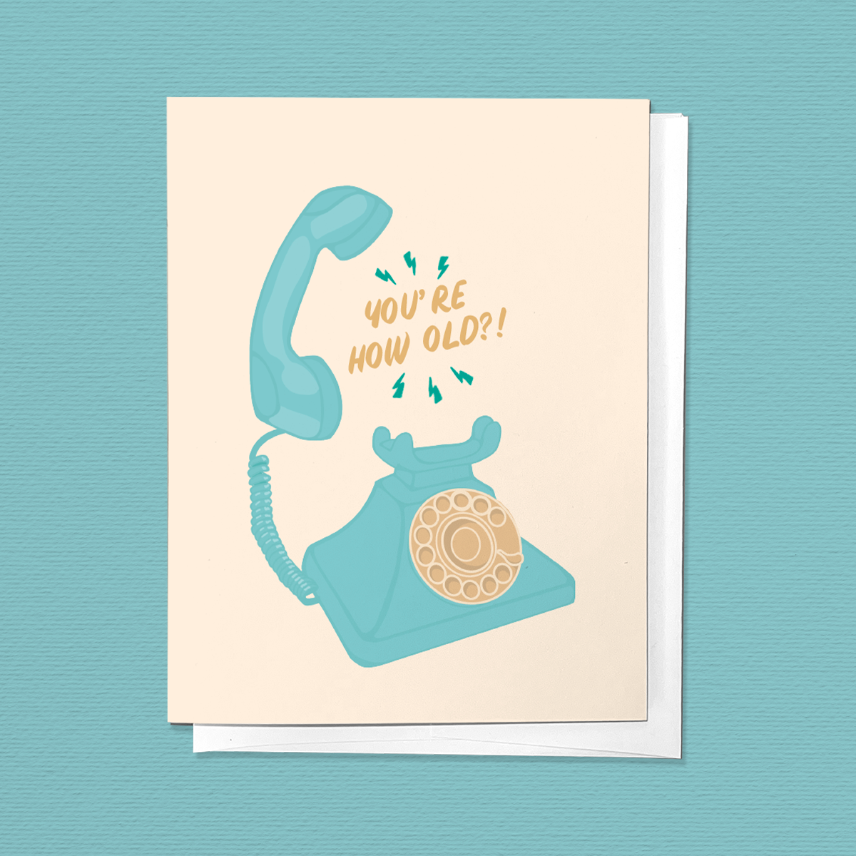 You're How Old Rotary Phone Vintage Birthday Greeting Card