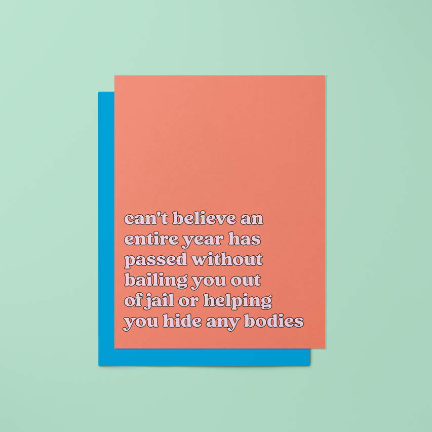 Bailing You Out of Jail or Helping You Hide Any Bodies - Greeting Card