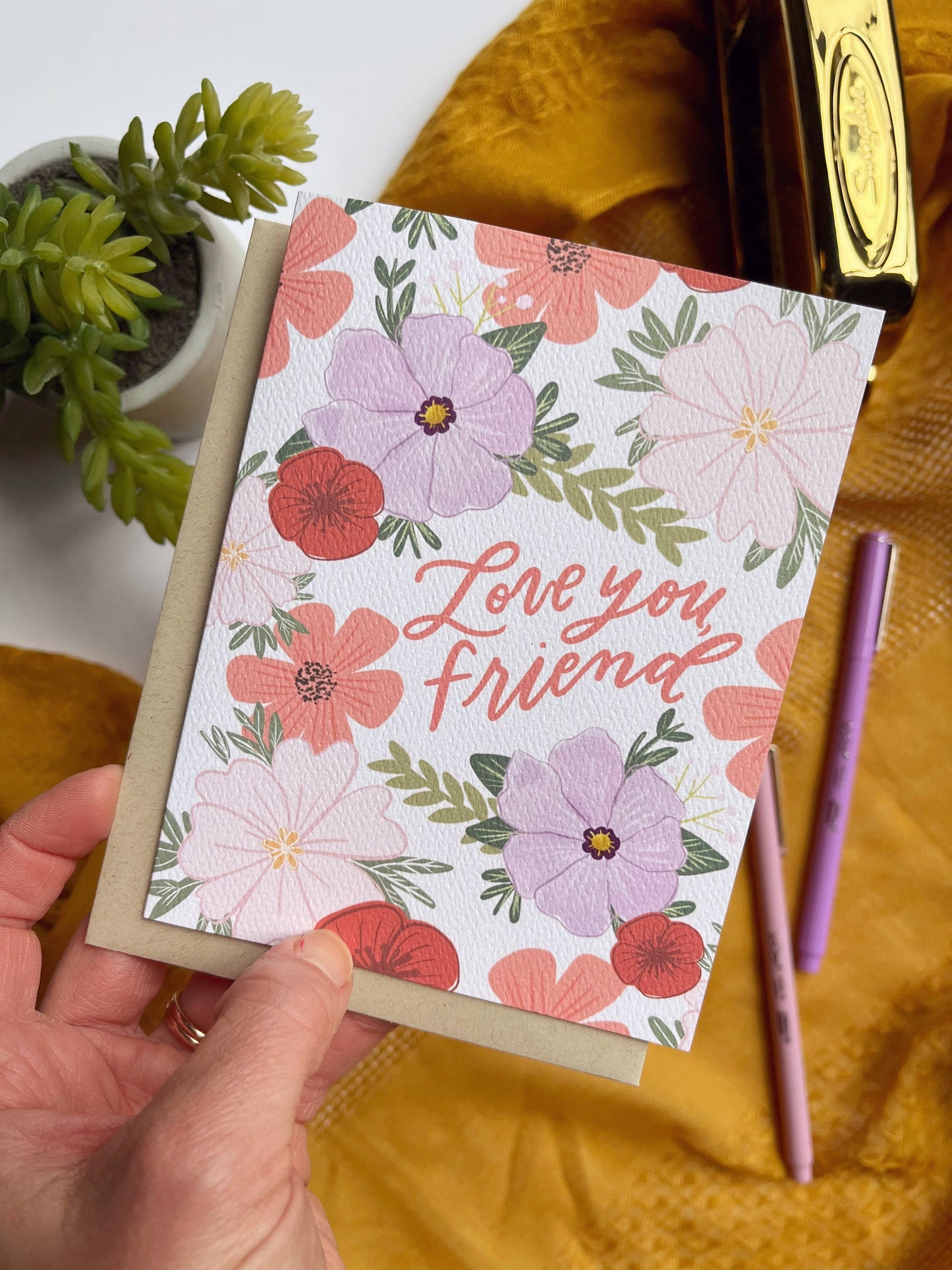 Love You, Friend Card - Friendship Galentine BFF Card
