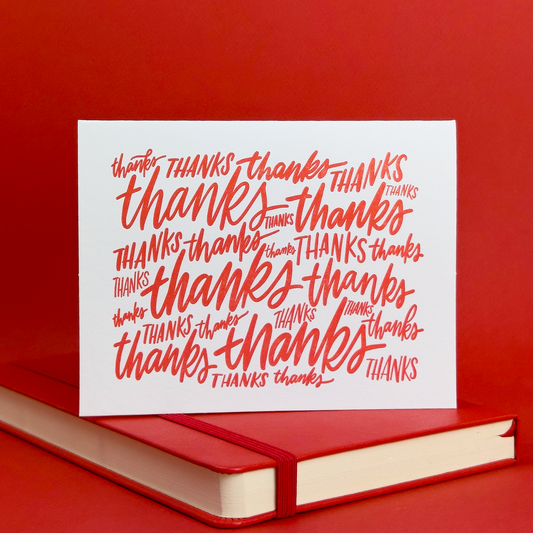 All the Thanks - Hand Lettered Letterpress Card