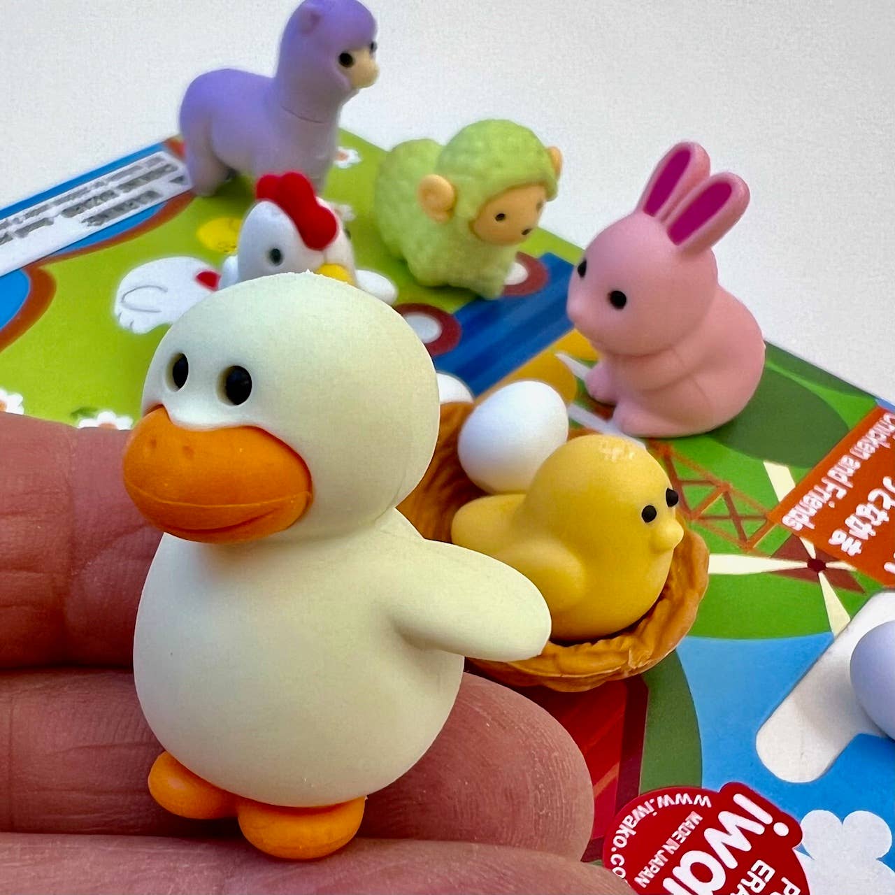 Chicken & Friends Eraser Set
