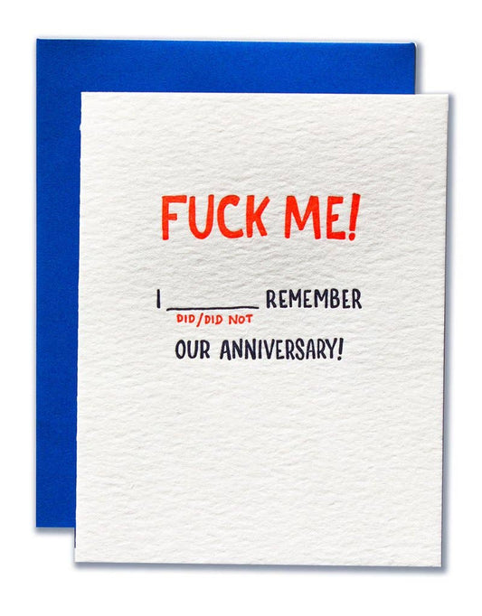 Fuck Me - Funny Anniversary Card