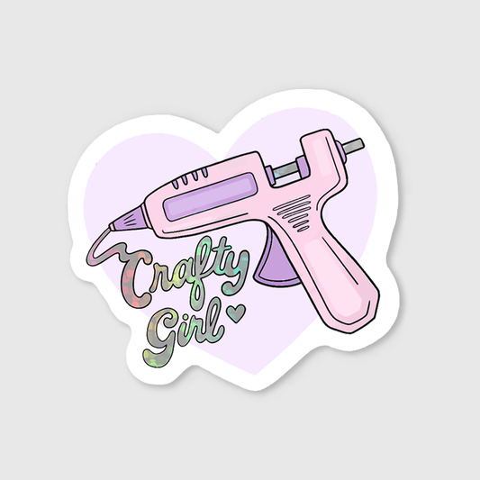 Crafty Girl Hot Glue Gun Sticker