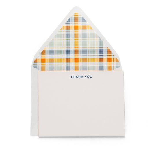 Color Box Design & Letterpress - Thank You Plaid | Fancy Pants Letterpress Flat Notecards