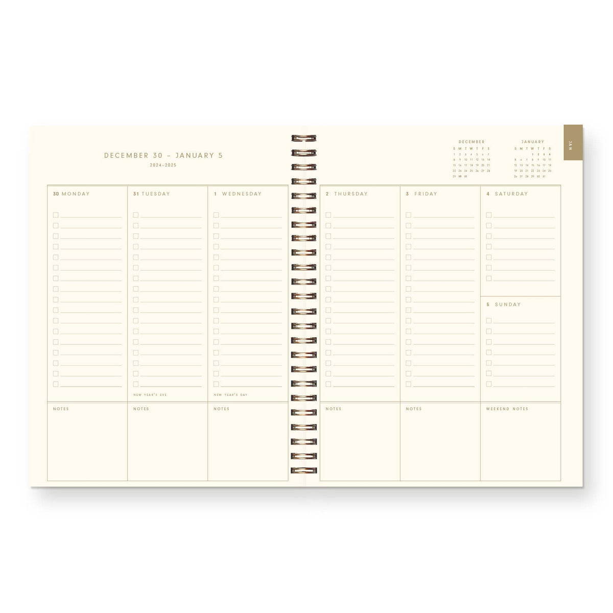 2027 Signature Linen Dated Planner : Calendar Year: Sapphire Linen Cover | Gold Foil