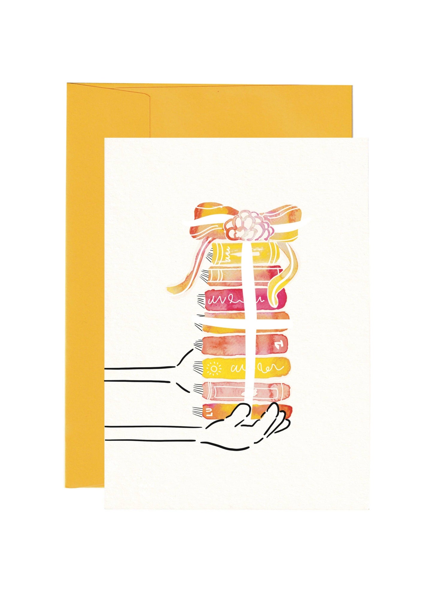 Harmony Hardin Greeting Cards - Book Themed Greeting Card | Tower of books | Blank | SM