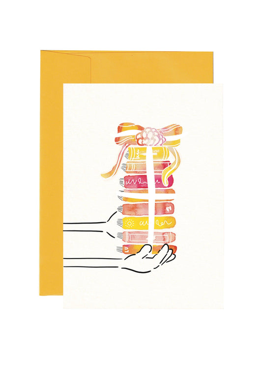 Harmony Hardin Greeting Cards - Book Themed Greeting Card | Tower of books | Blank | SM
