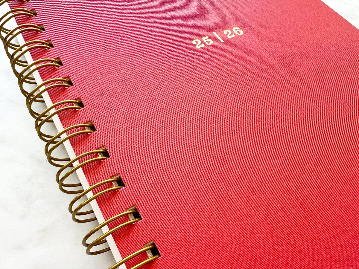 12-Month Planner, Red Bookcloth: Jan-Dec 2027