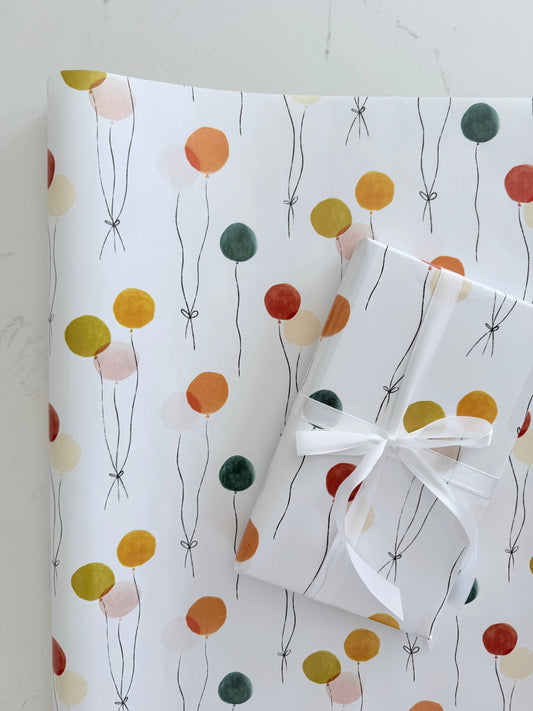 Floating Balloons Gift Wrap - Continuous Wrapping Paper Roll