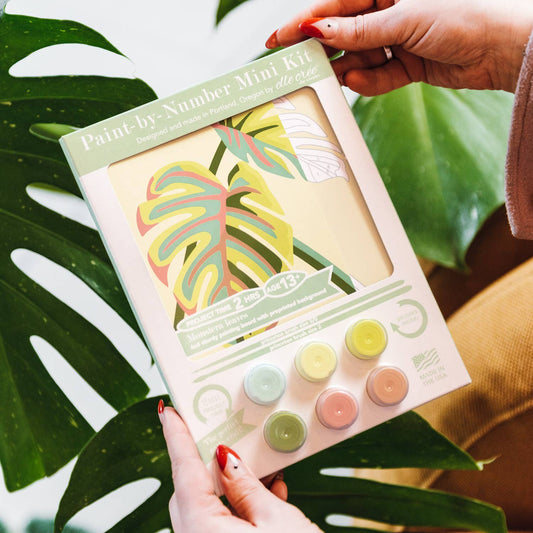 Elle Crée (She Creates) - Monstera Leaves MINI Paint-by-Number Kit