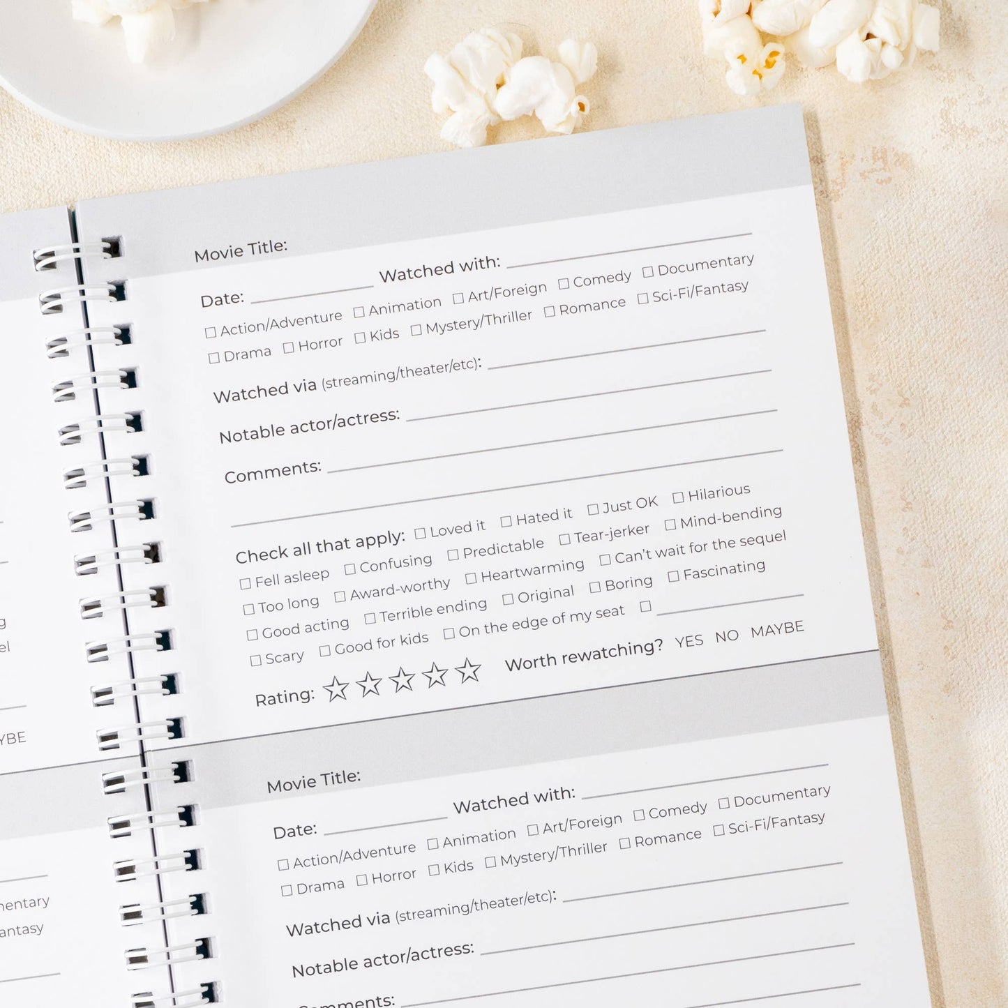 Movie Logbook - Journal for Tracking Movies