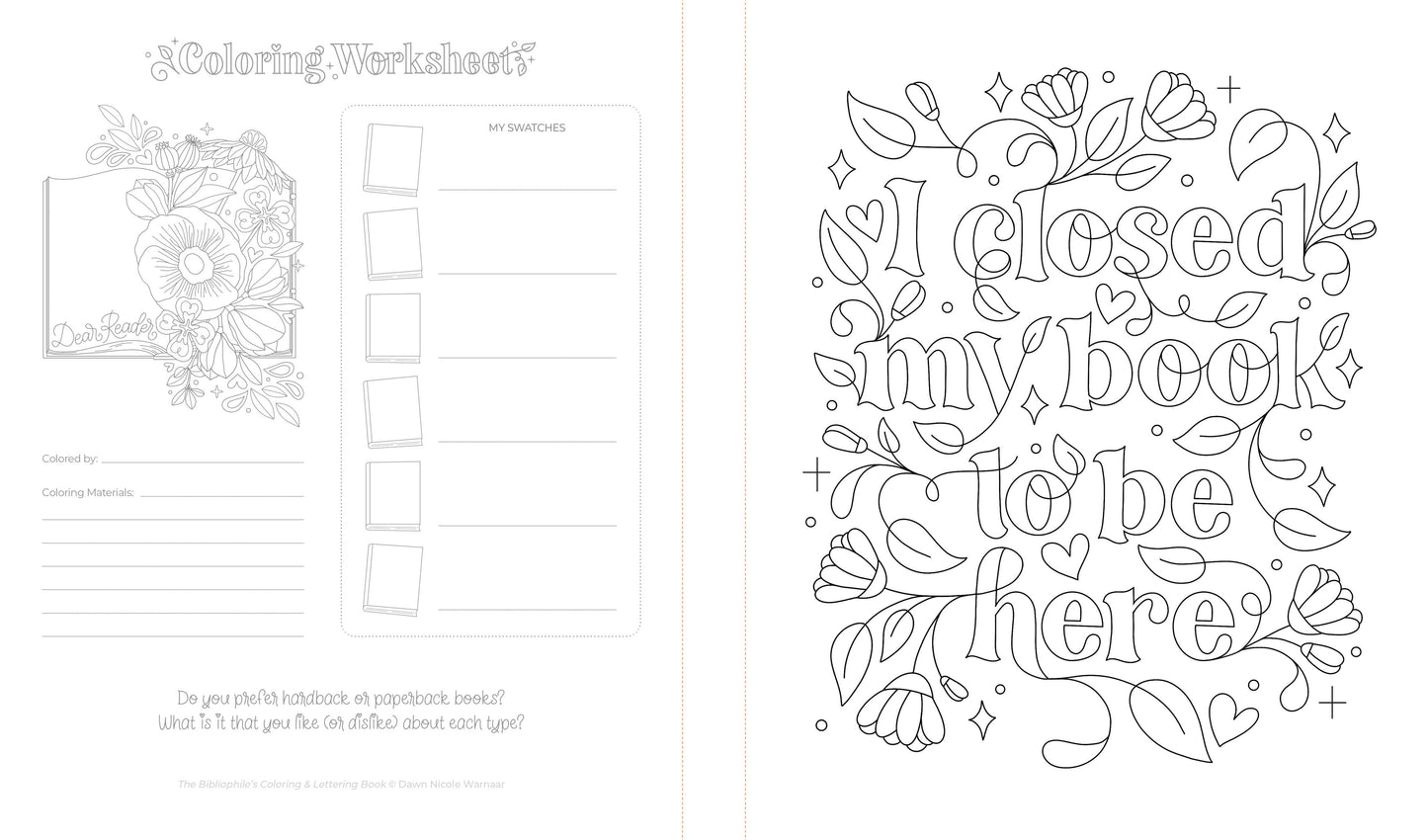 The Bibliophile's Coloring and Lettering Book