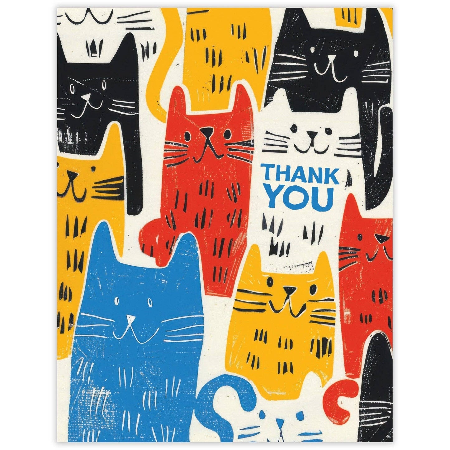 Colorful Cats - Thank You Card