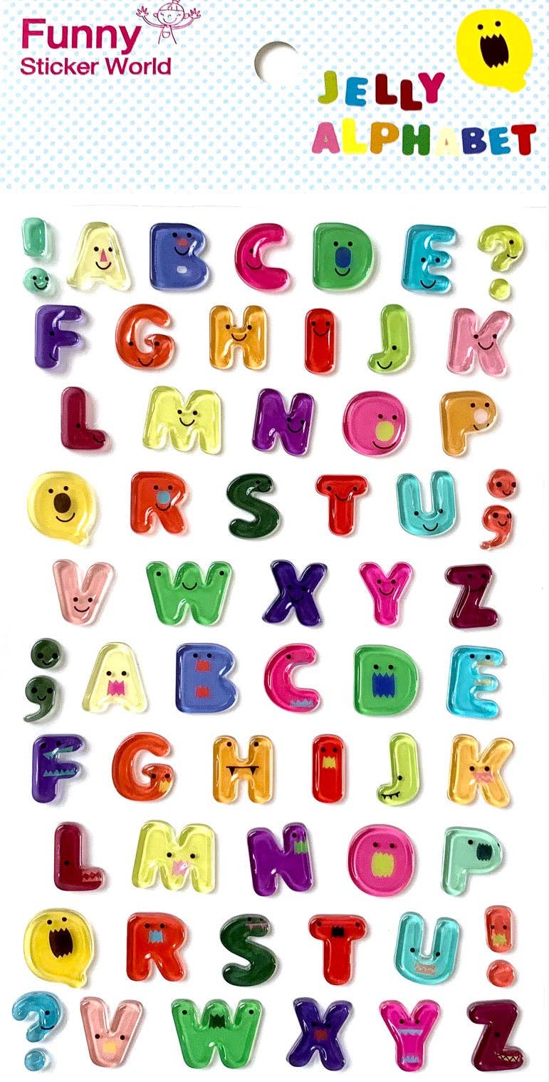 Jelly Alphabet - Gel Sticker Sheet