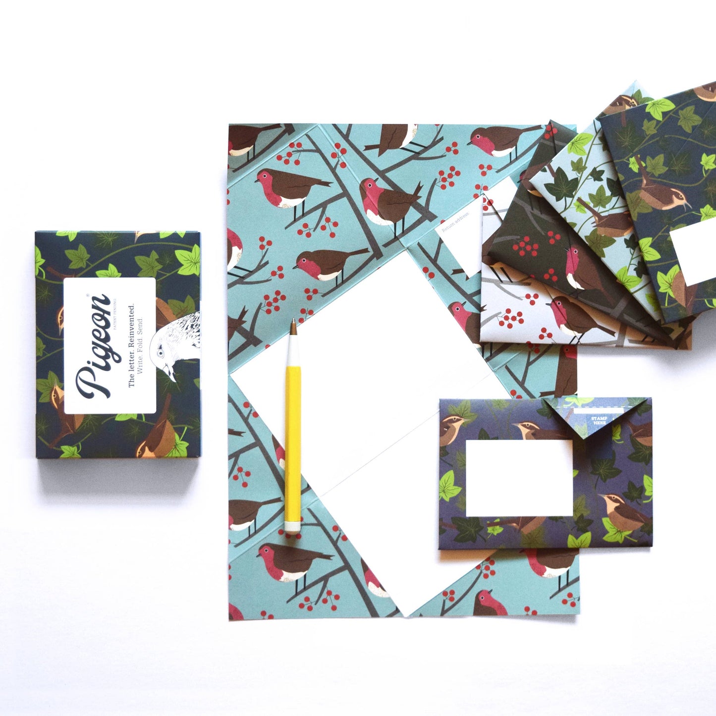 Robin & Wren - Pigeon Folding Letter Set of 6