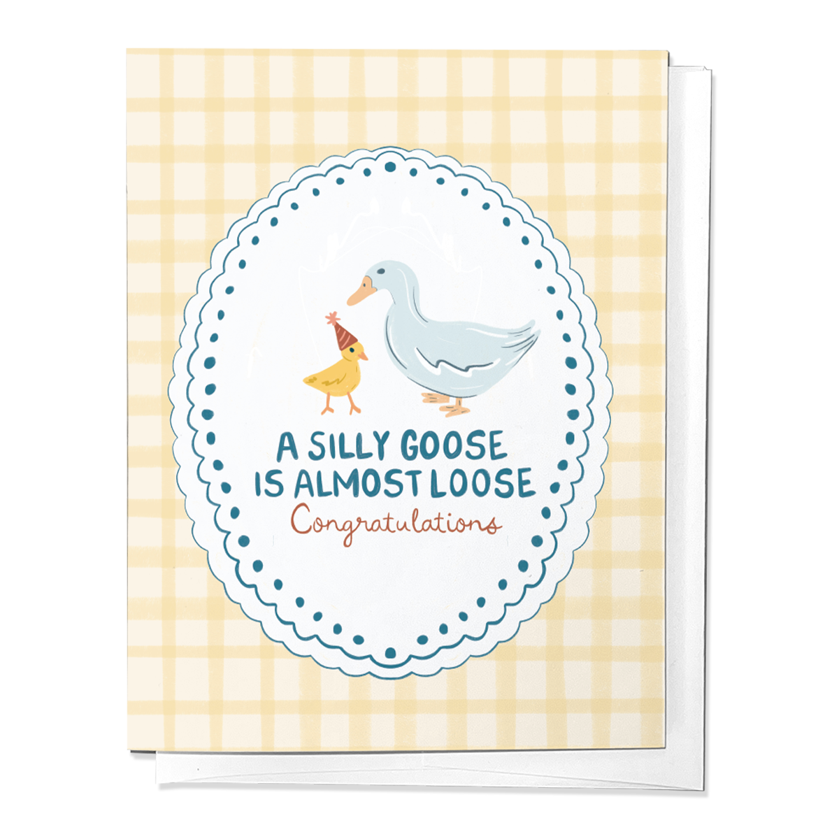 A Silly Goose is Almost Loose Baby Shower Greeting Card