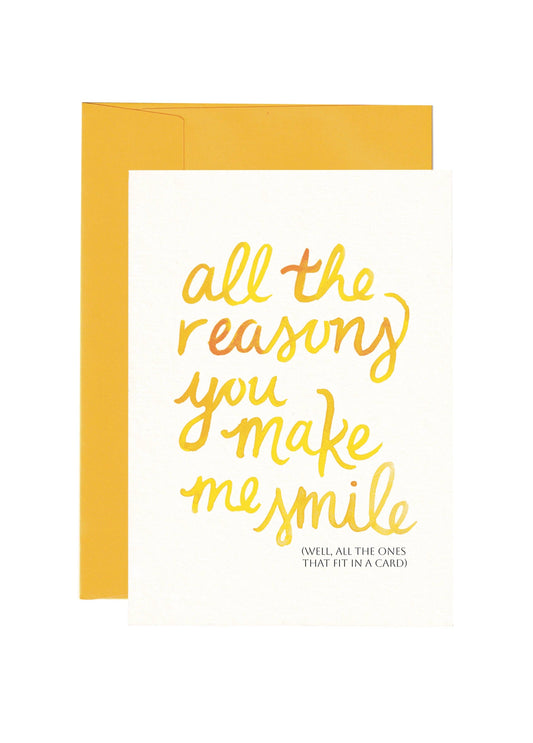 Harmony Hardin Greeting Cards - Encouragement Card | All the reasons you make me smile