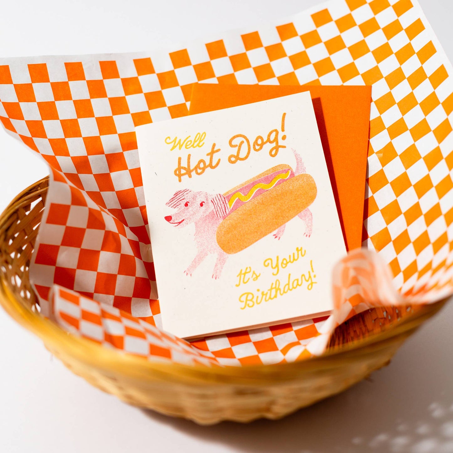 Bromstad Printing Co. - Hot Dog - Risograph Birthday Card