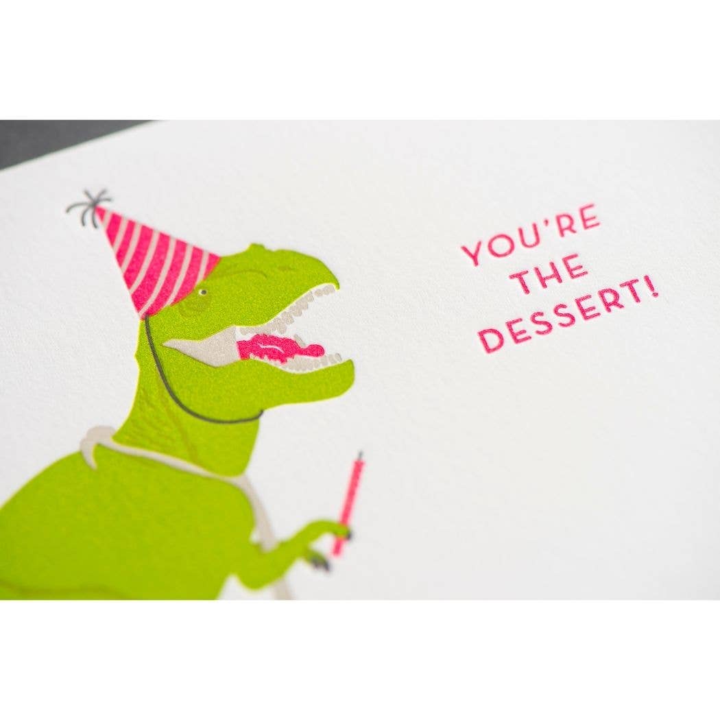 Porchlight Press Letterpress - Birthday Dino Dessert Card