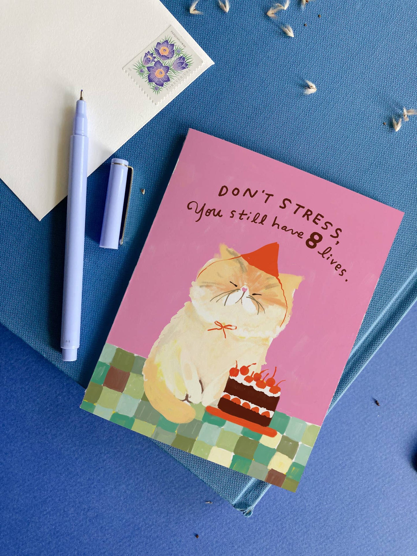 8 Lives Left – Funny Cat Birthday Card