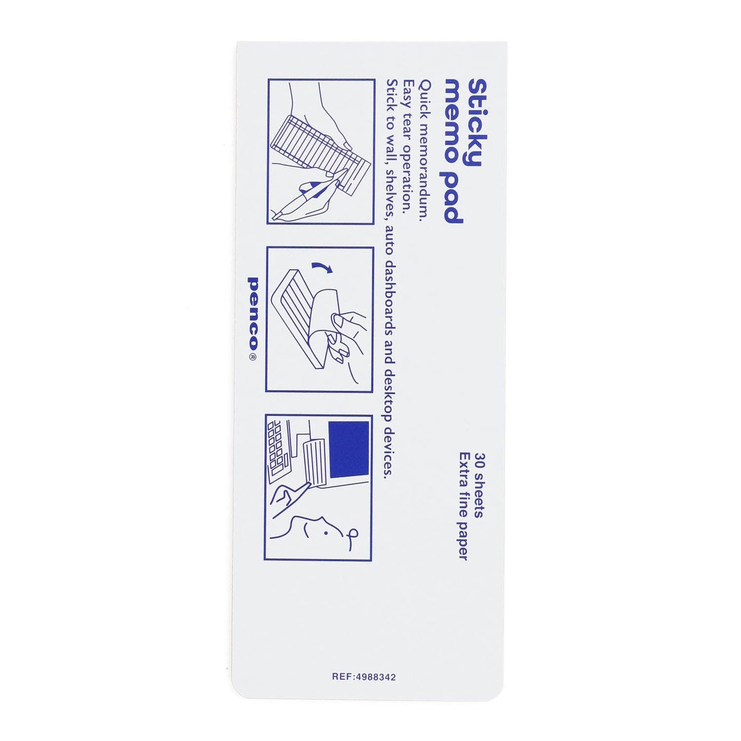 Sticky Memo Pad Monthly - White