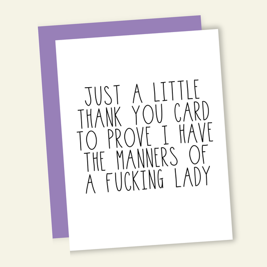 That’s So Andrew - To Prove My Manners | Funny Thank You Greeting Card