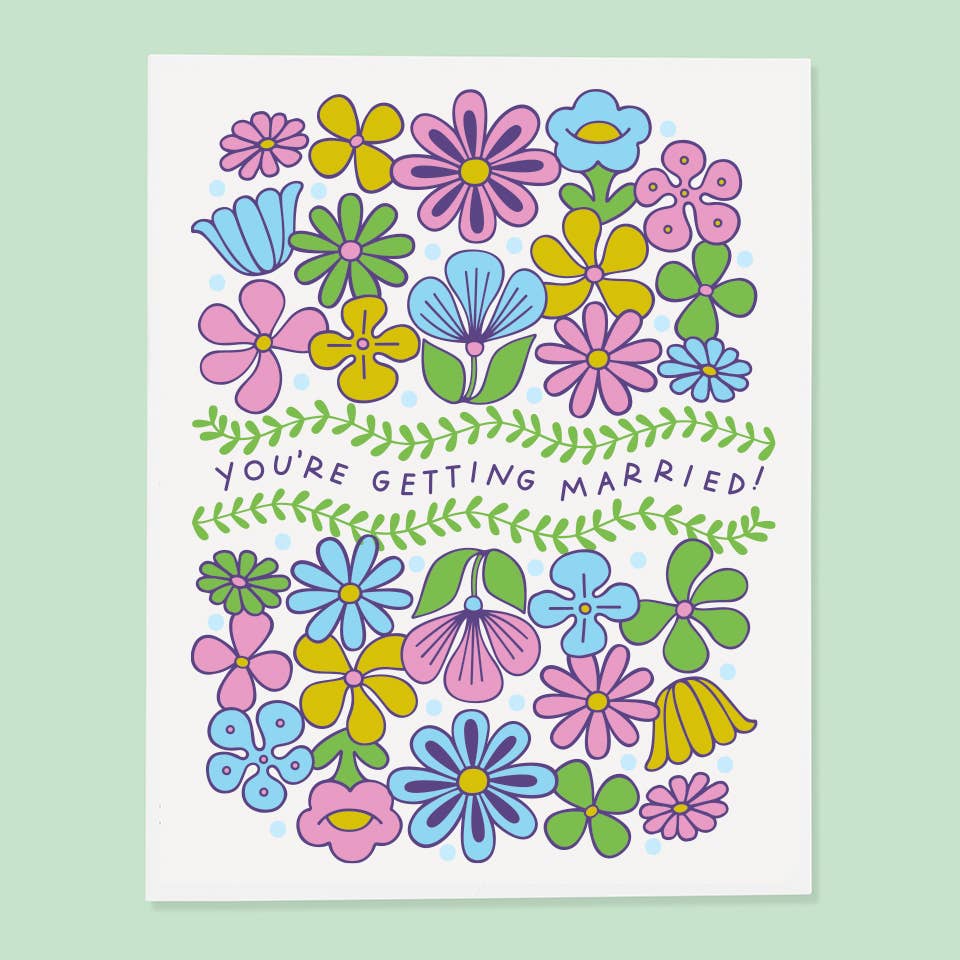Getting Married Flowers Card
