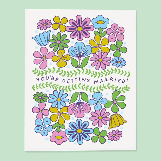 Getting Married Flowers Card
