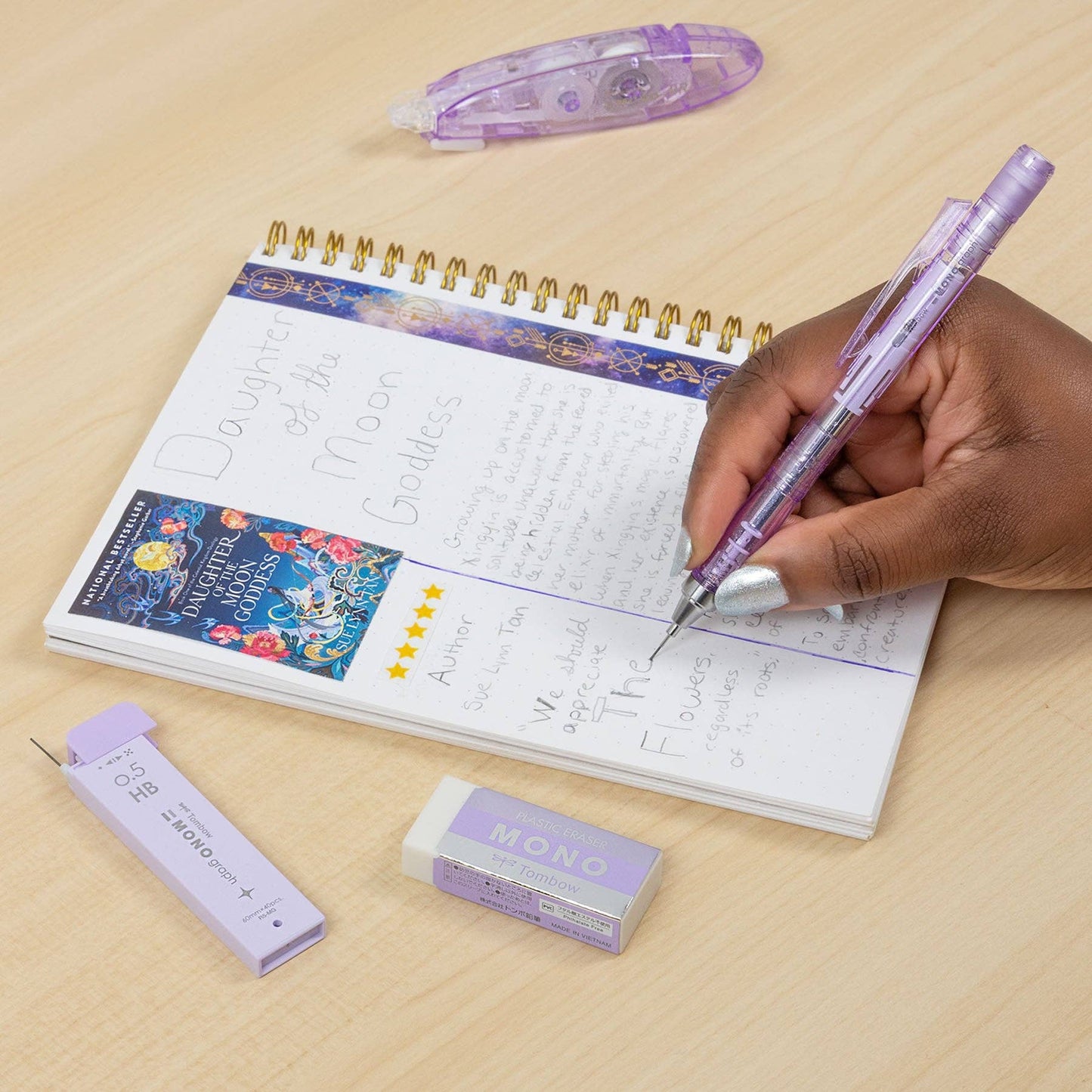 Lilac Purple - Shimmer Stationery Set